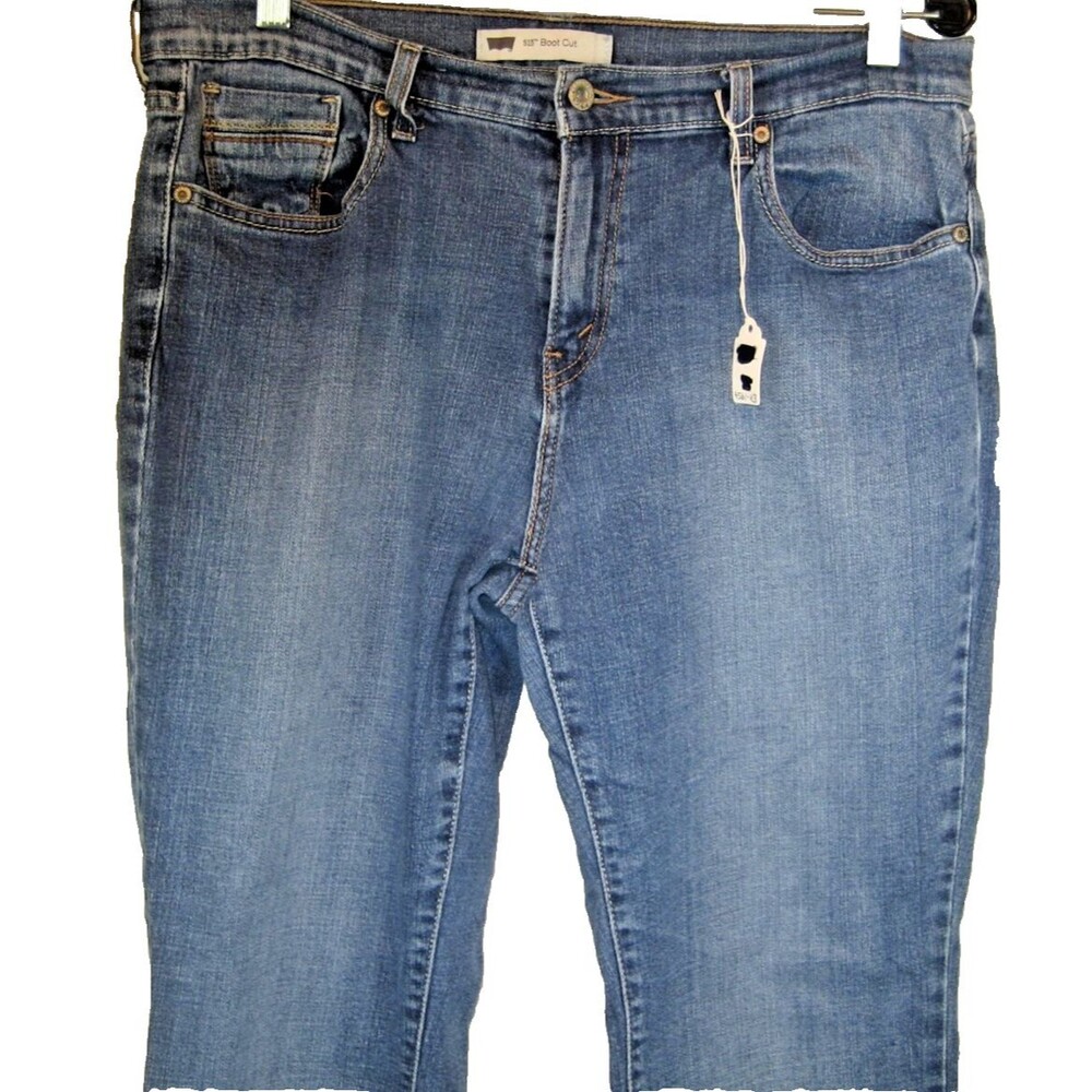 Womens Levi's Blue 515 Boot Cut Cotton Spandex Denim Jeans sz 12(34x27x9r)
